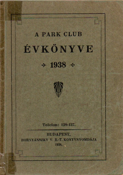 A Park Club évkönyve 1938