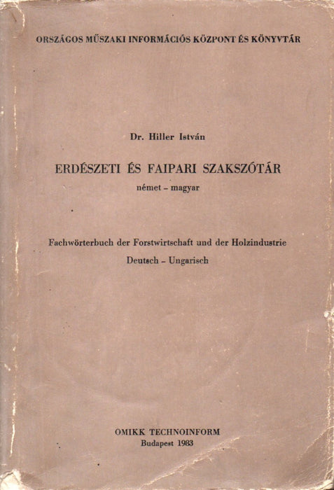 Erdészeti és faipari szakszótár - német-magyar