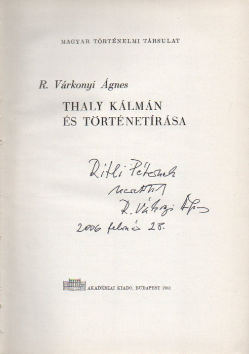 Thaly Kálmán és történetírása