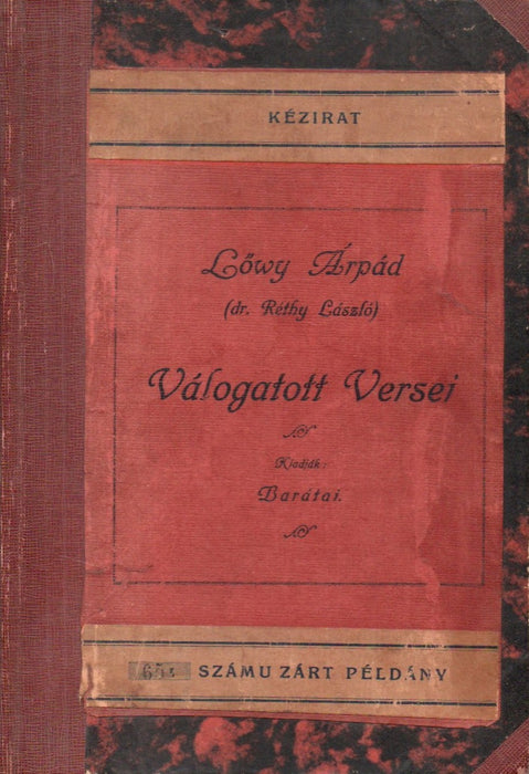 Lőwy Árpád (dr. Réthy László) válogatott versei