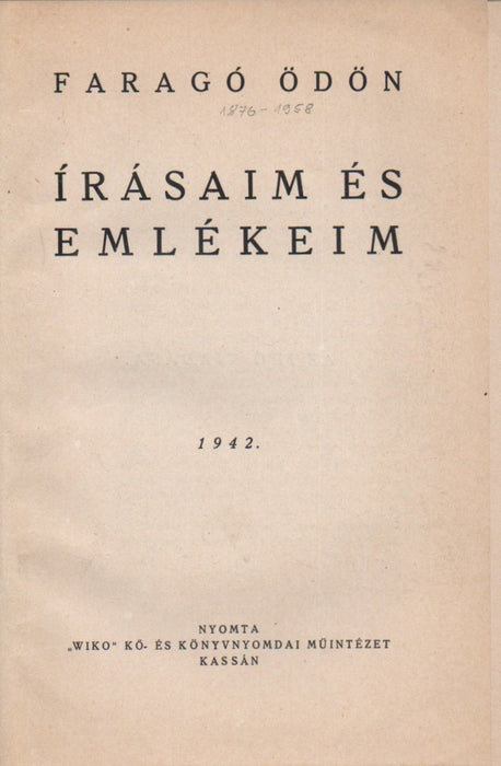 Írásaim és emlékeim