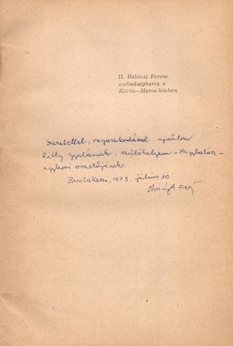 II. Rákóczi Ferenc szabadságharca a Körös-Maros közben