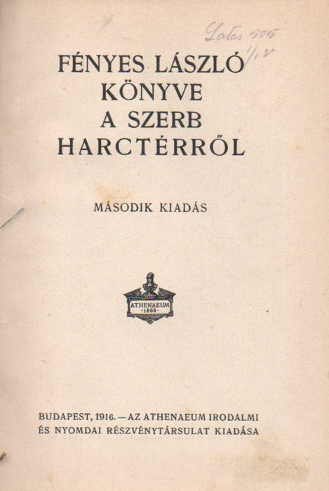 Fényes László könyve a szerb harctérről
