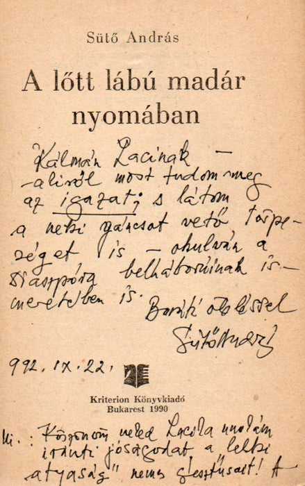 A lőtt lábú madár nyomában