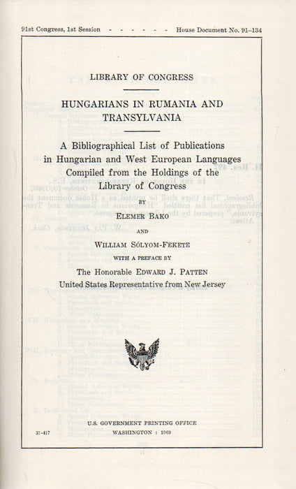 Hungarians in Rumania and Transylvania