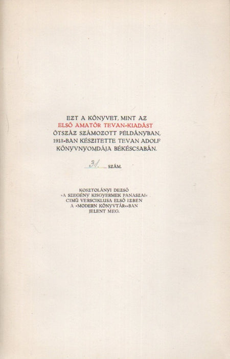 A szegény kisgyermek panaszai