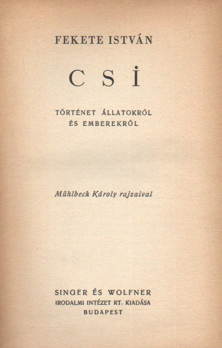 Csi - Történet állatokról és emberekről