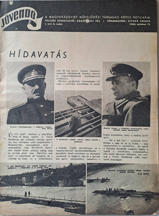 Jövendő 1945. október 13. I. évfolyam 8. szám - A címlapon Szálasi Ferenc