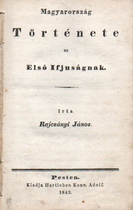 Magyarország története az első ifjúságnak