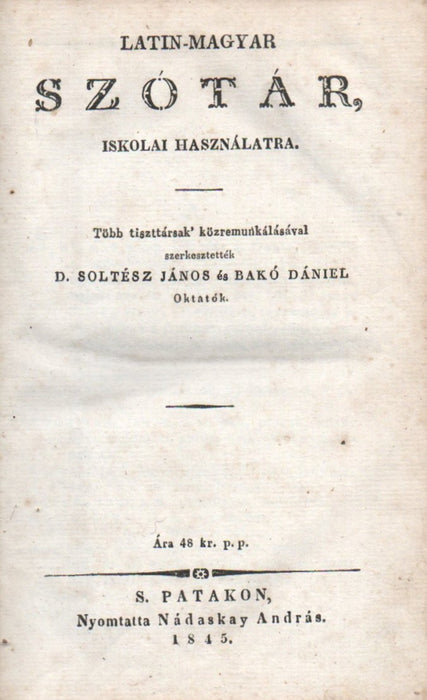 Latin-magyar szótár