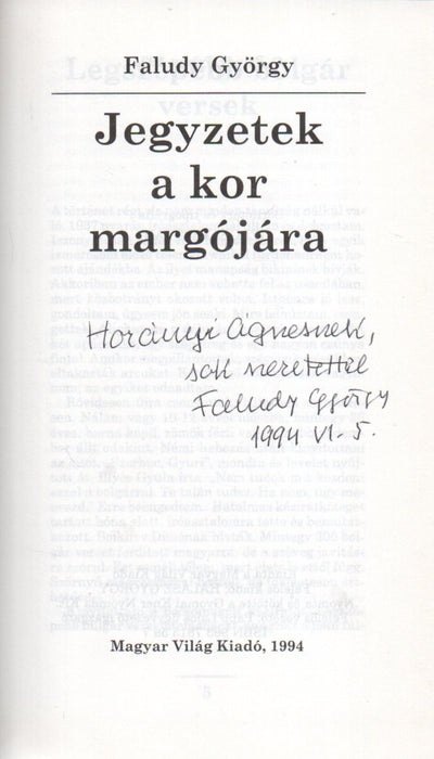 Jegyzetek a kor margójára