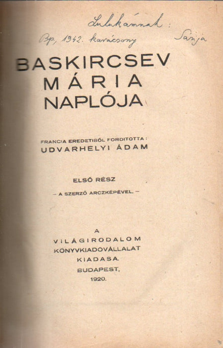 Baskircsev Mária naplója I-II.