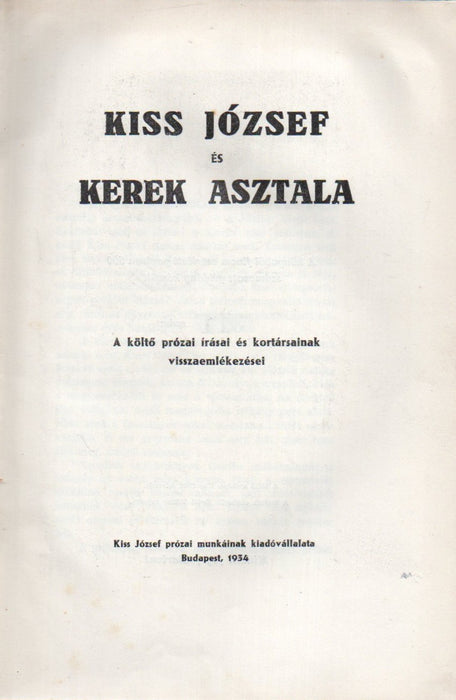 Kiss József és kerek asztala