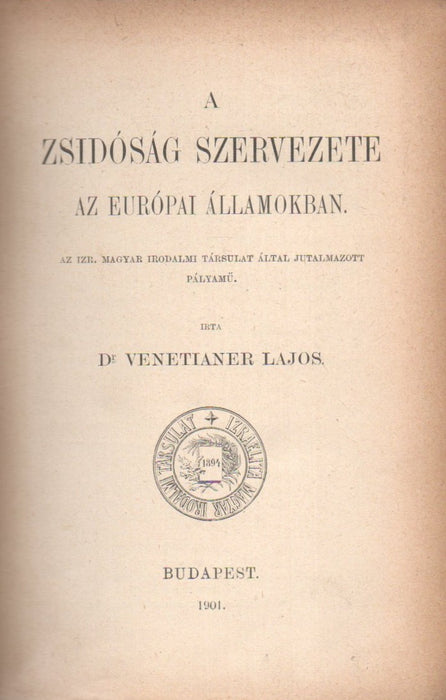 A zsidóság szervezete az európai államokban