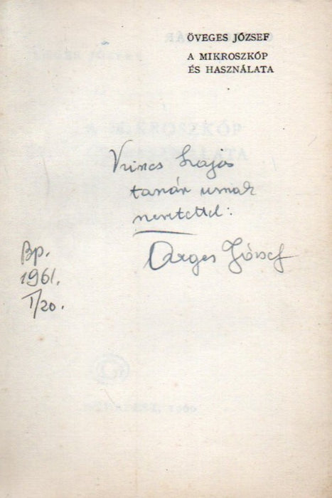 A mikroszkóp és használata