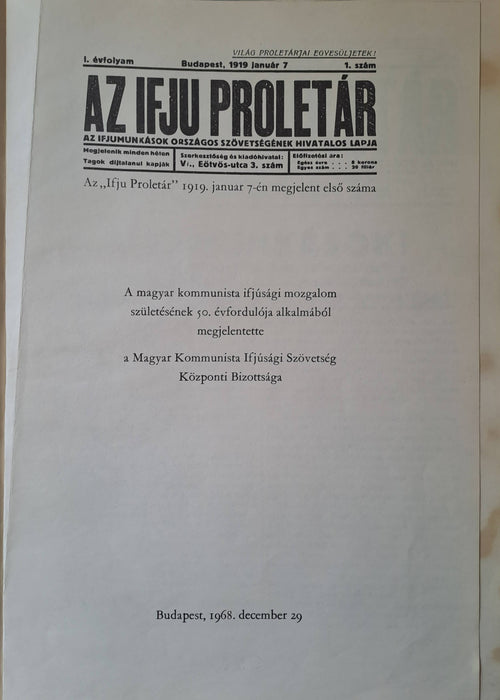 Az ifju proletár 1919. január 7.