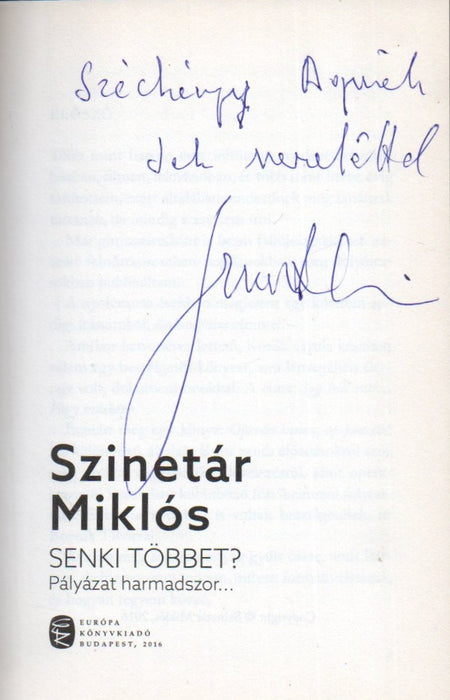 Senki többet? Pályázat harmadszor...