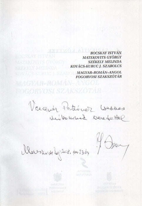 Magyar-román-angol fogorvosi szakszótár