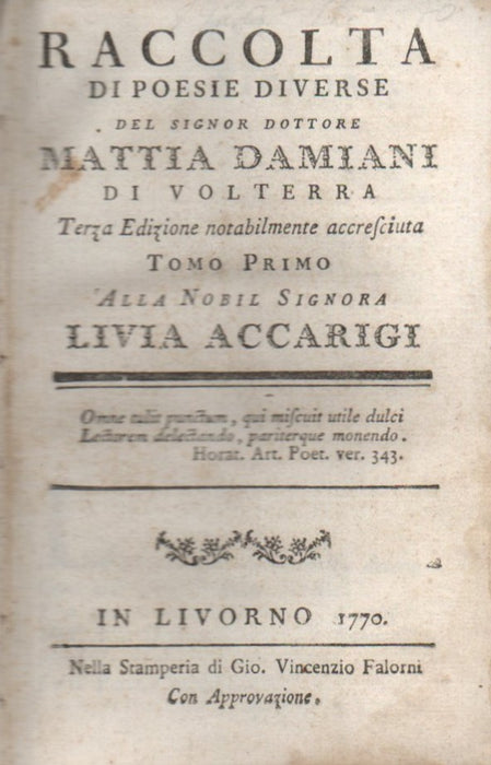 Raccolta di poesie diverse I-II.