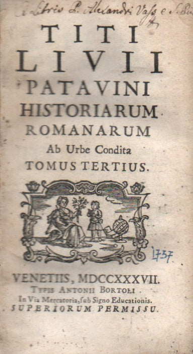 Titi Livii Patavini Historiarum Romanarum III.