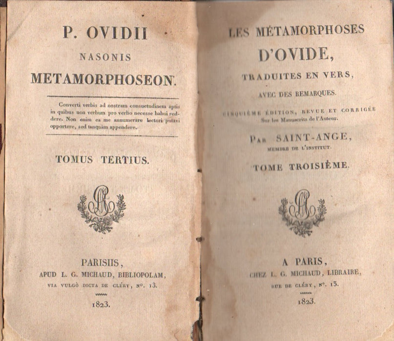 Les Métamorphoses d'Ovide, traduites en vers III-IV.