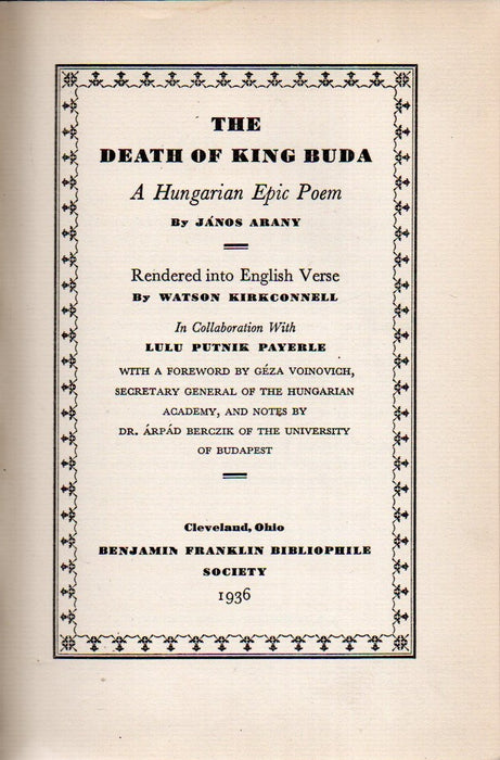 The Death of King Buda
