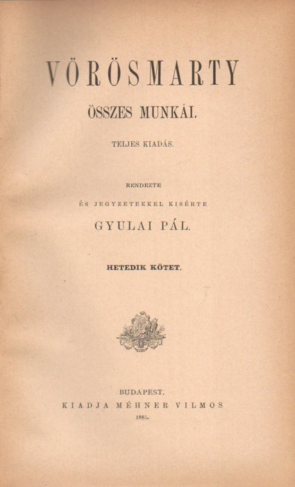 Vörösmarty összes munkái VII.