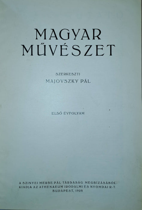 Magyar Művészet I. évfolyam