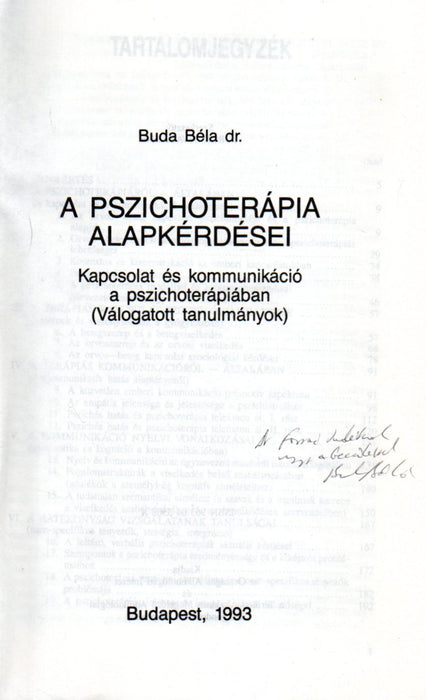 A pszichoterápia alapkérdései