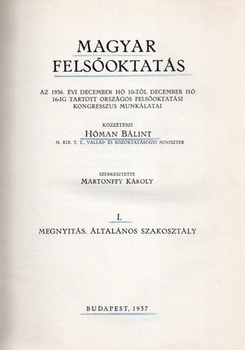 Magyar felsőoktatás I-II.