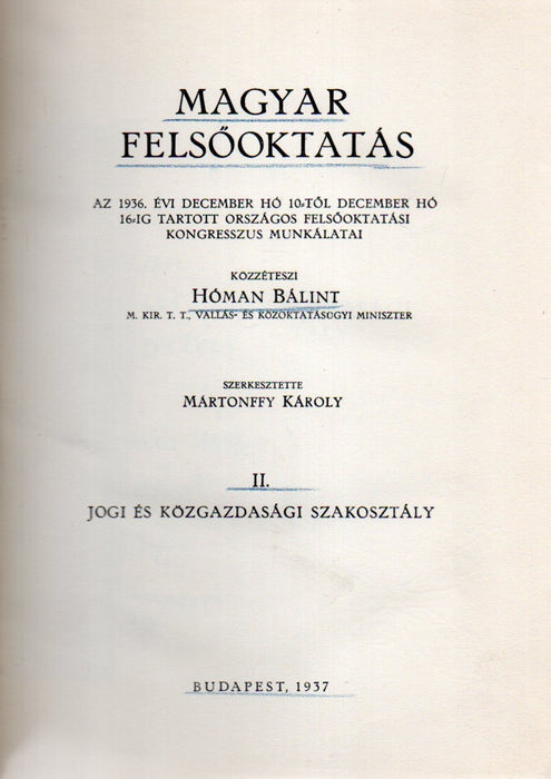 Magyar felsőoktatás I-II.