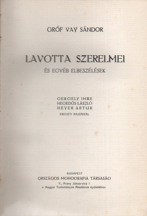 Gróf Vay Sándor munkái I-V.