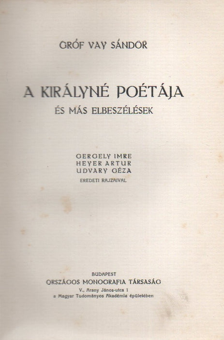 Gróf Vay Sándor munkái I-V.