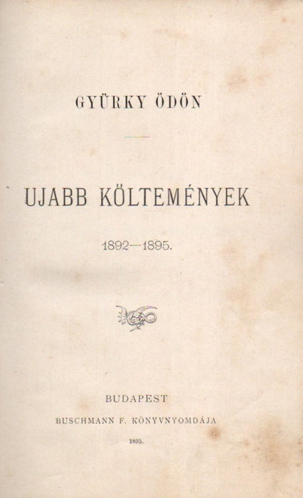 Ujabb költemények 1892-1895