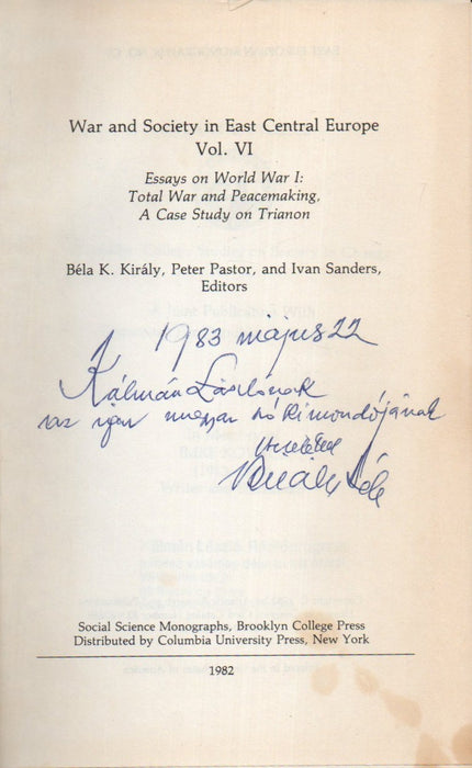 War and Society in East Central Europe VI.