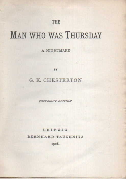 The Man Who Was Thursday