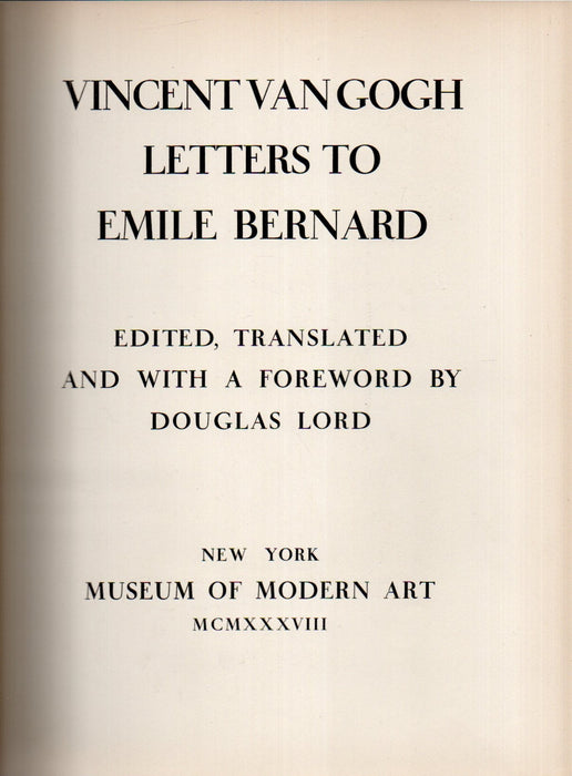 Vincent Van Gogh Letters to Emile Bernard