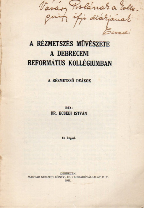 A rézmetszés művészete a debreceni református kollégiumban
