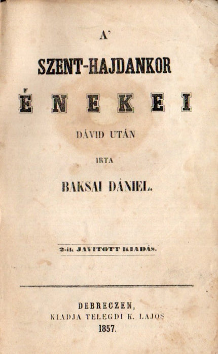 A' szent-hajdankor énekei