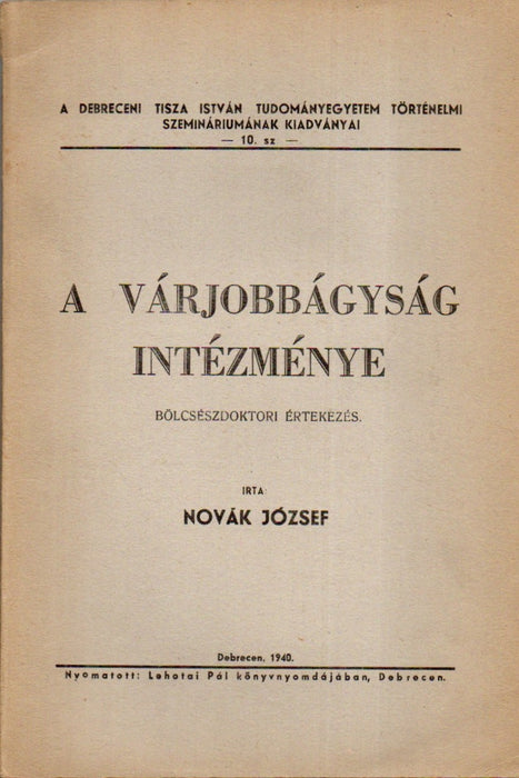 A várjobbágyság intézménye