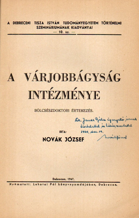 A várjobbágyság intézménye