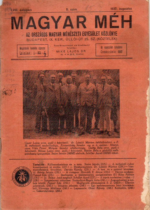 Magyar Méh vegyes számai 1937-1944