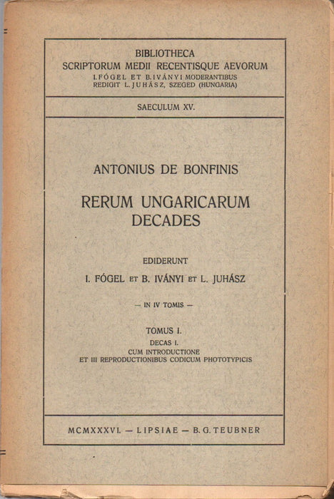 Rerum ungaricarum decades I-III.