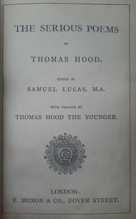 The Serious Poems of Thomas Hood
