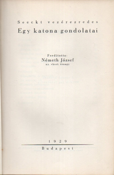 Egy katona gondolatai