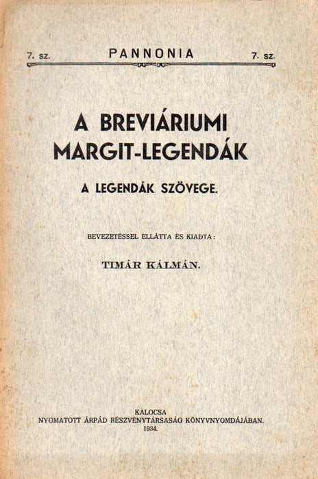 A breviáriumi Margit-legendák
