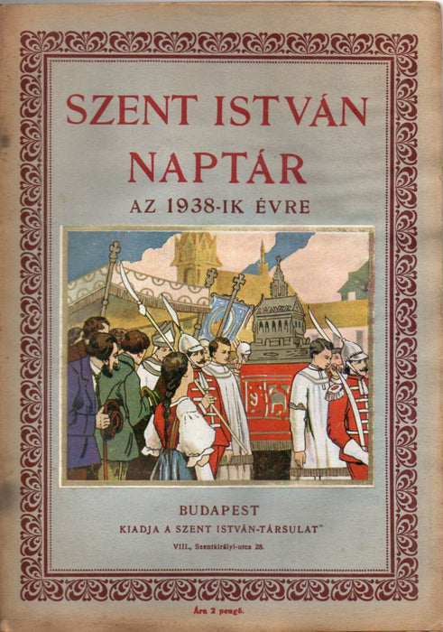 Szent István Naptár az 1938-ik évre
