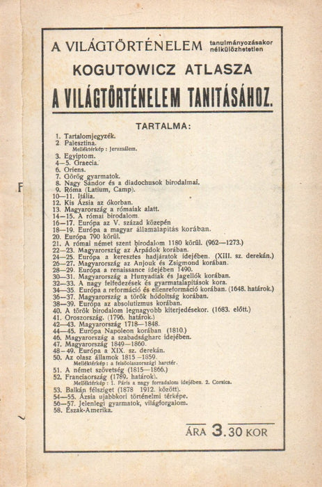 Kogutowicz atlasza a világtörténelem tanításához