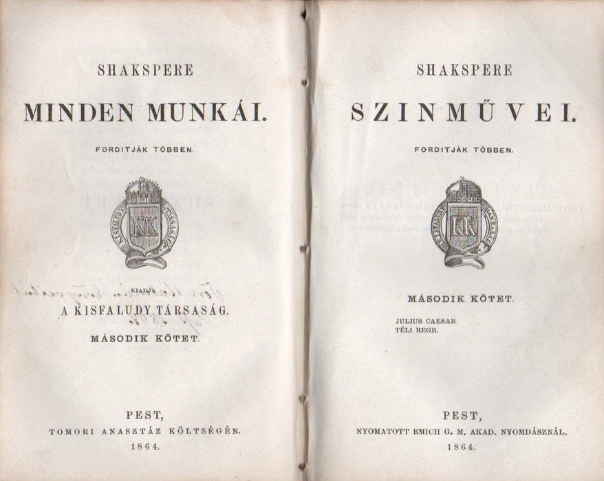 Shakspere színművei 1-2.