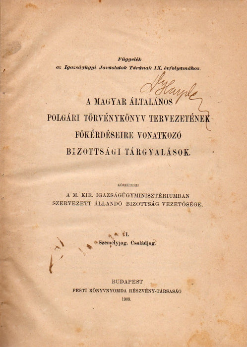 A magyar polgári törvénykönyv tervezete